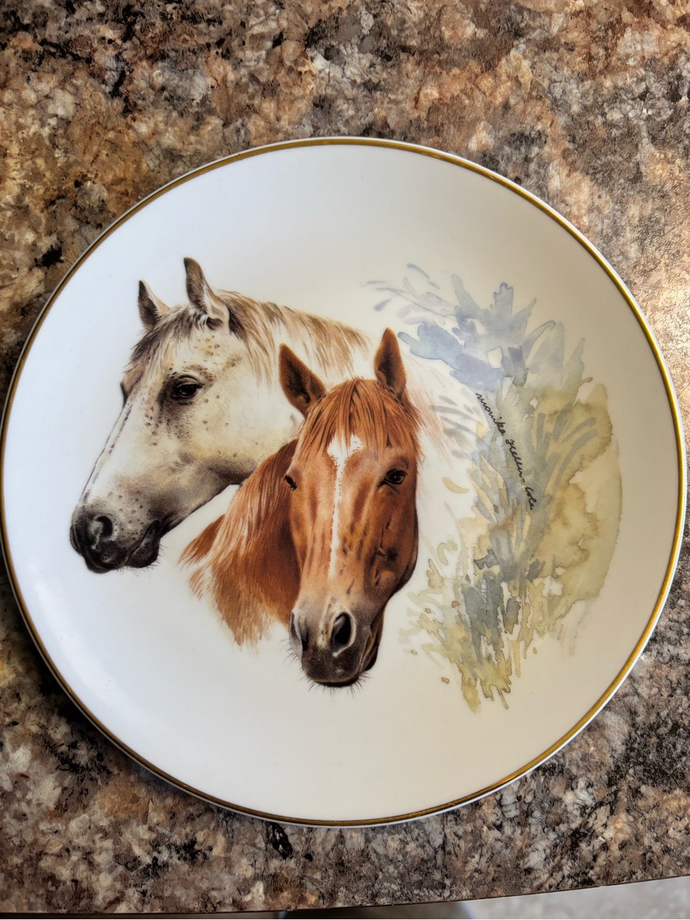 “The Arabian” Decorative Horse Portrait Plate in White and certificate!
